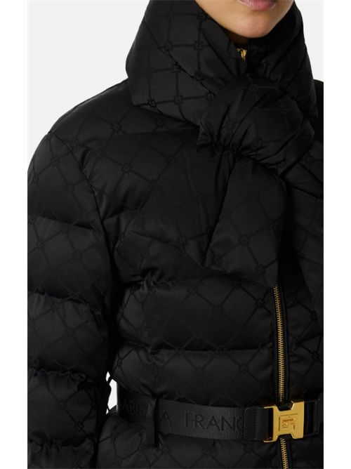 JACQUARD SAIL DOWN JACKET WITH REMOVABLE PADDED SCARF ELISABETTA FRANCHI | PI84D56E2110 Nero